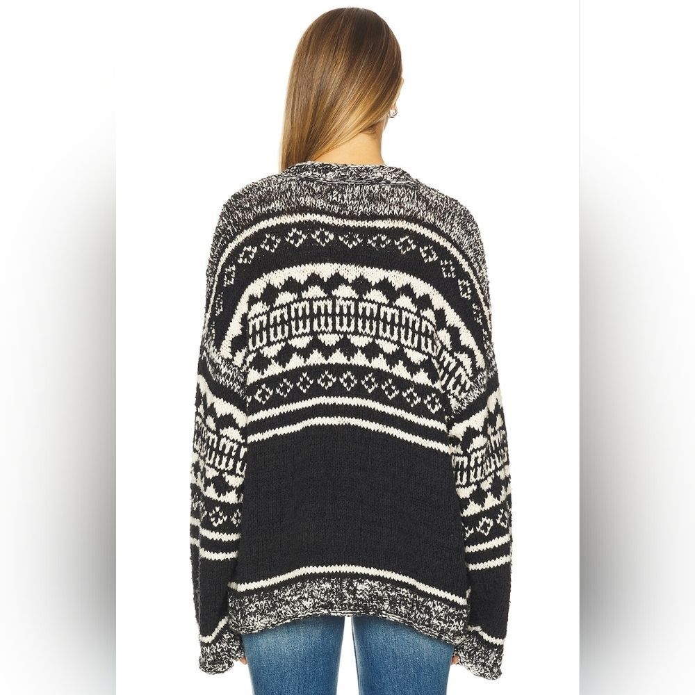 Free People Dani Pattern Sweater in Black Combo - Picture 3 of 10